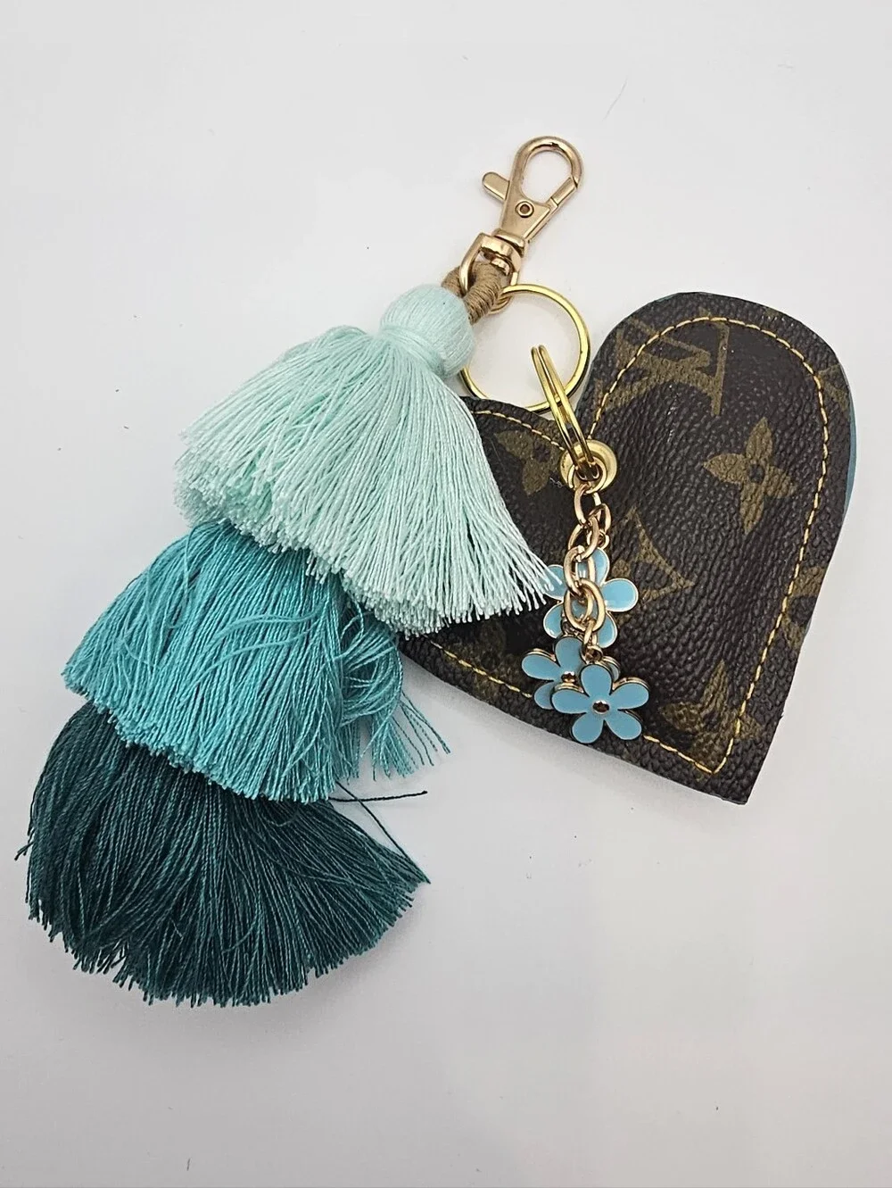 Upcycled Leather Purse Key Chain Charm